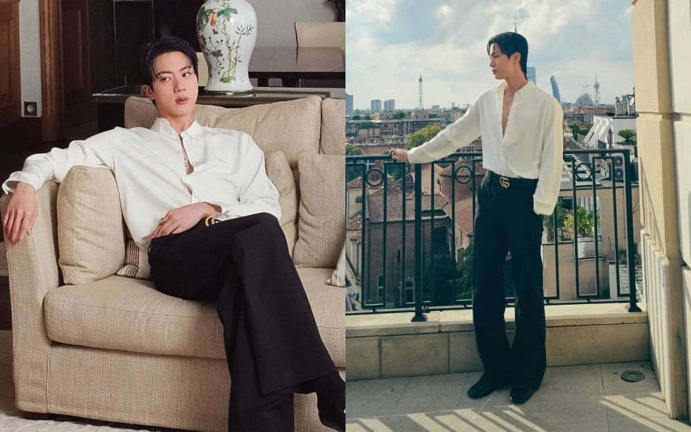 Jin BTS Tampil Perdana di Milan Fashion Week, Kenakan Setelan Gucci Simpel nan Elegan