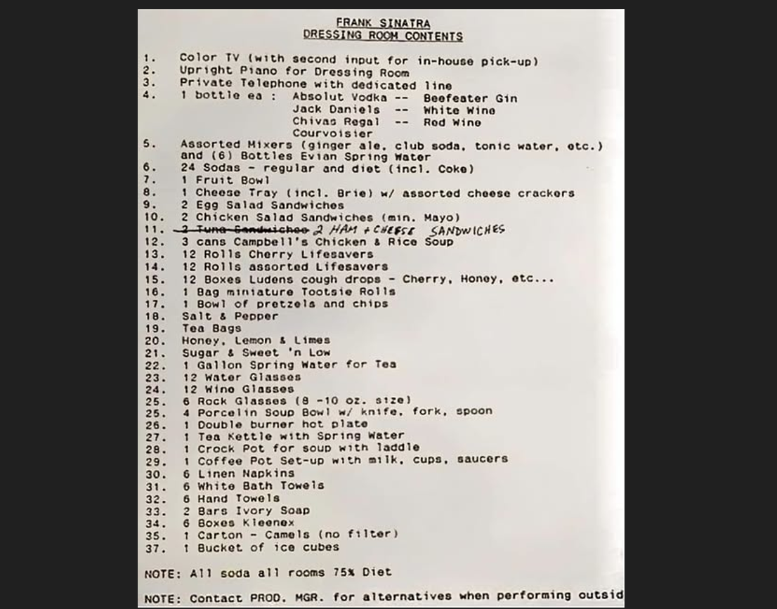 Unik! Ini Daftar Riders Legenda Frank Sinatra yang Harus Dipenuhi Saat Manggung