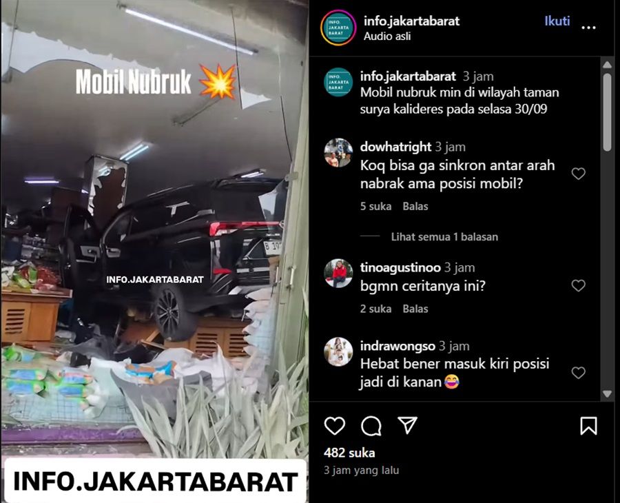 Viral Toyota Veloz Hajar Toko Buah di Jakbar, Beruntung Tak Ada Korban Jiwa