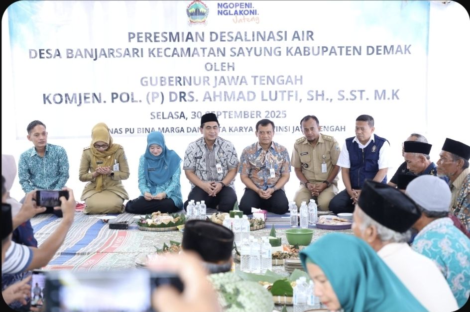 Pemprov Jateng Hadirkan Desalinasi Air, Warga Sayung Rayakan dengan Syukuran