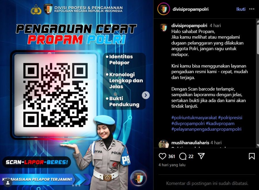 Laporkan Polisi Bandel Kini Tinggal Scan QR, Simak Tata Caranya
