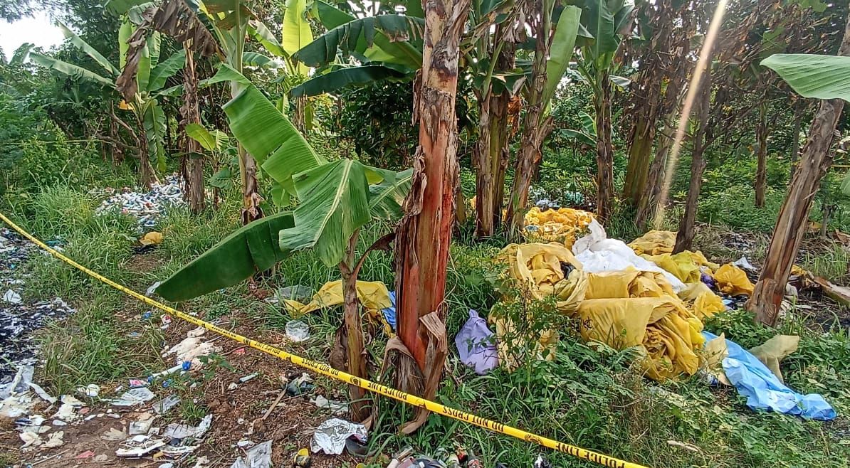 Limbah Medis Yang Di Buang Di Komplek Graha Walantaka Diduga Berasal Dari RS Wilayah Kab.Serang Dan Luar Banten
