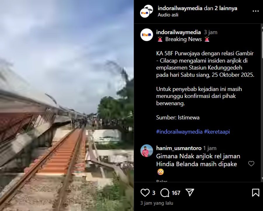 Breaking News! KA Purwojaya Anjlok di Bekasi, Ratusan Penumpang Dipastikan Aman