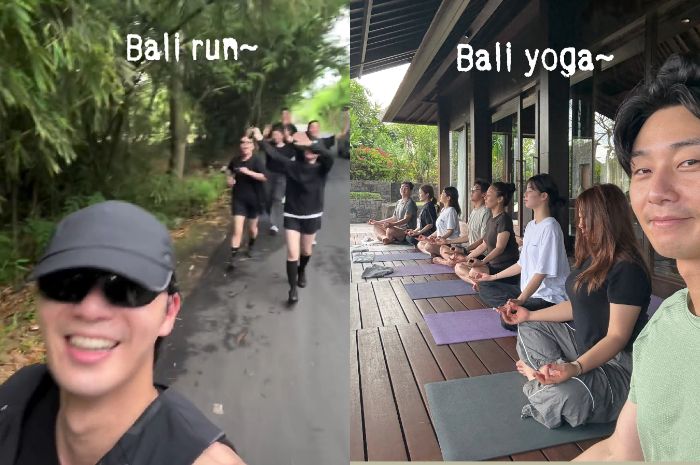Intip Gaya Liburan Sehat Park Seo Joon di Bali, Lari Pagi hingga Yoga Bareng Tim