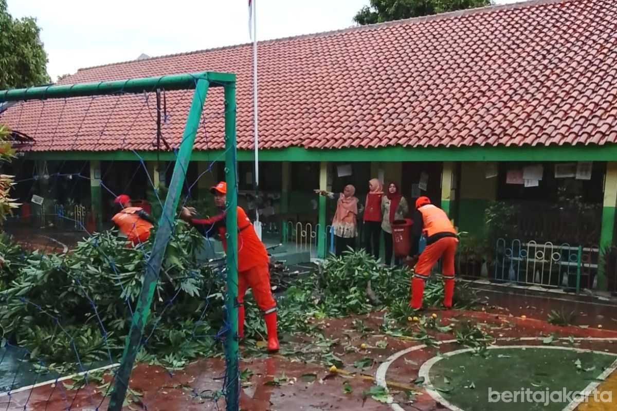 Pohon Tumbang di SDN Dukuh 04, Siswa Belajar Daring Sementara