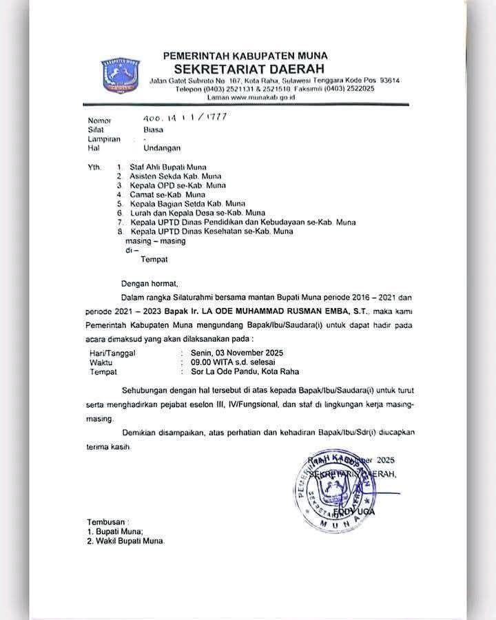 ASN Muna Libur Sehari Demi Silaturahmi dengan Mantan Bupati yang Pernah Tersandung Kasus Korupsi