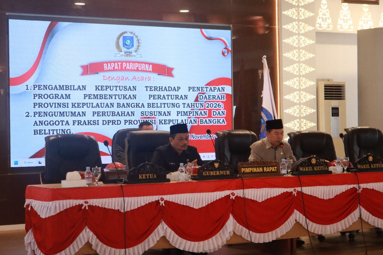 Dihadiri Pj Sekda Babel Fery Afrianto, DPRD Sahkan Perubahan Susunan Pimpinan Fraksi