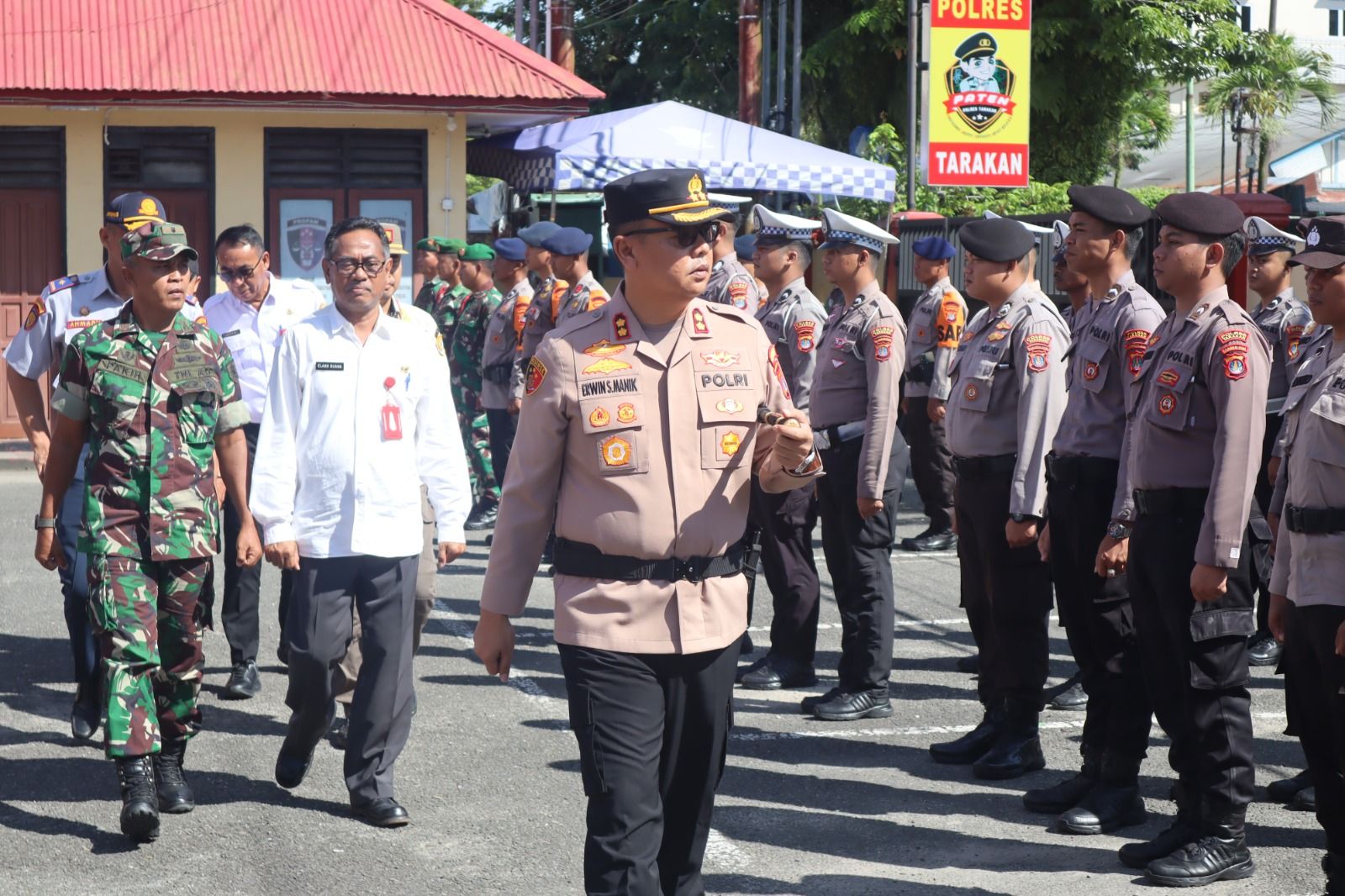 Polres Tarakan Pimpin Apel Gabungan Kesiapan Tanggap Darurat Bencana Secara Serentak di Seluruh Indonesia