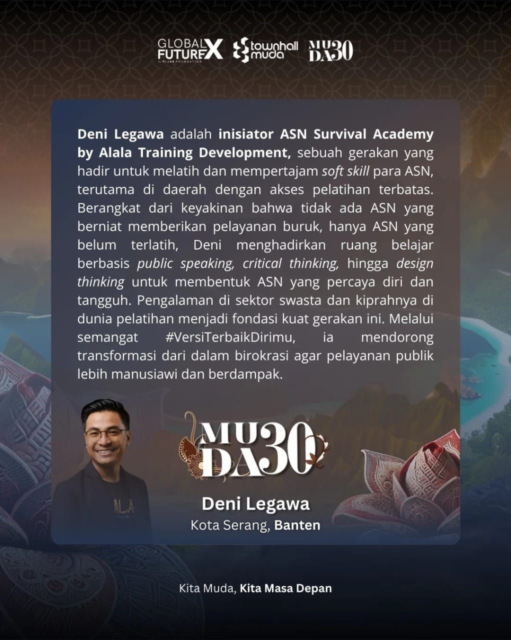 Deni Legawa Anggota ICN Banten Masuk 30 Pemuda Berpengaruh Nasional kategori ASN Muda