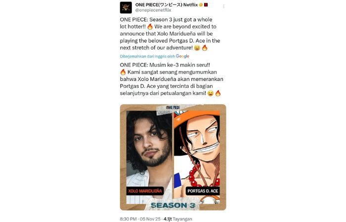 BREAKING!! ‘Xolo Maridueña’ akan Perankan Portgas D. Ace.