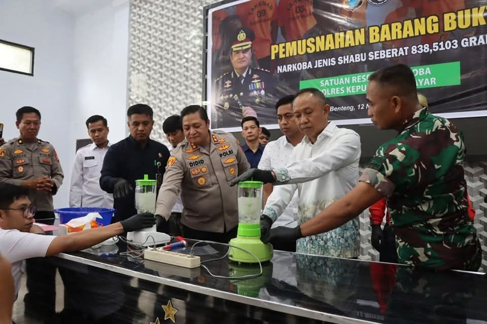 Polres Selayar Musnahkan 838 Gram Sabu Senilai Rp1,2 Miliar, Tegaskan Komitmen Perangi Narkoba