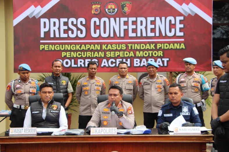 Polres Aceh Barat Grebek Sindikat Curanmor, 19 Motor Hasil Curian Diamankan!