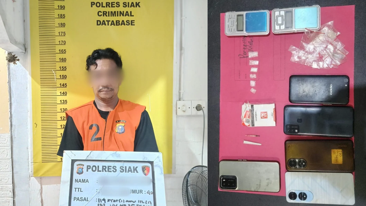 Empat Pengedar Sabu Diciduk di Siak, Bandar Utama Buron