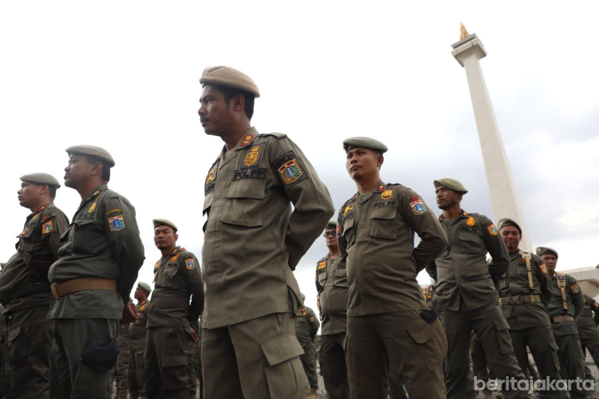 Ratusan Satpol PP Jakarta Pusat Dikerahkan Amankan Perayaan Natal dan Tahun Baru