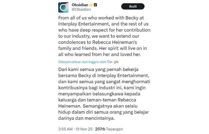 The Outer World dan Fallout: New Vegas Berikan Penghormatan untuk Pendiri Interplay Rebecca Heineman