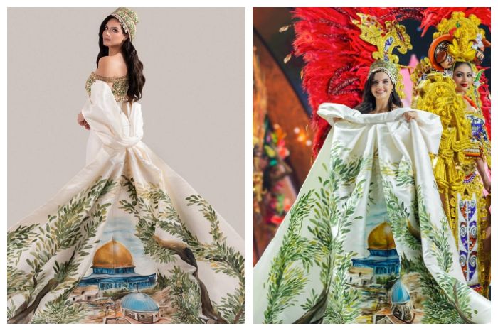 Mewah dan Bermakna, Miss Universe Palestine Pakai Gaun dengan Sulaman Masjid Al Aqsa