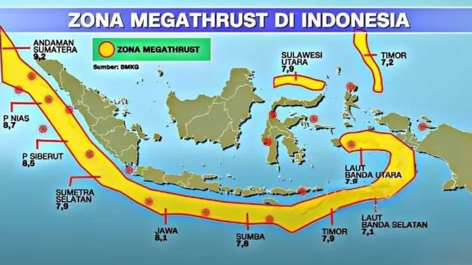 Peta Sumber dan Bahaya Gempa Indonesia 2024: Zona Megathrust Meningkat Jadi 14
