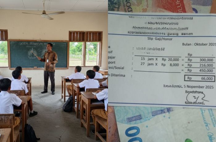 Curhatan Guru Honorer yang Tetap Semangat Ngajar Meski Hanya Dibayar Rp66 Ribu Sebulan