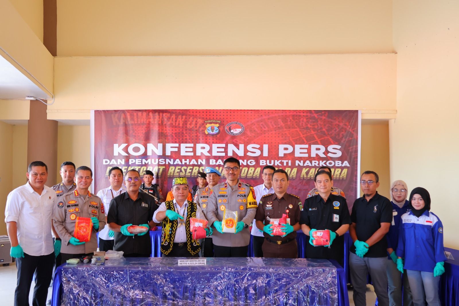 Pemusnahan Barang Bukti Narkotika Jenis Sabu Sebanyak 4.533,24 gram di Polda Kalimantan Utara