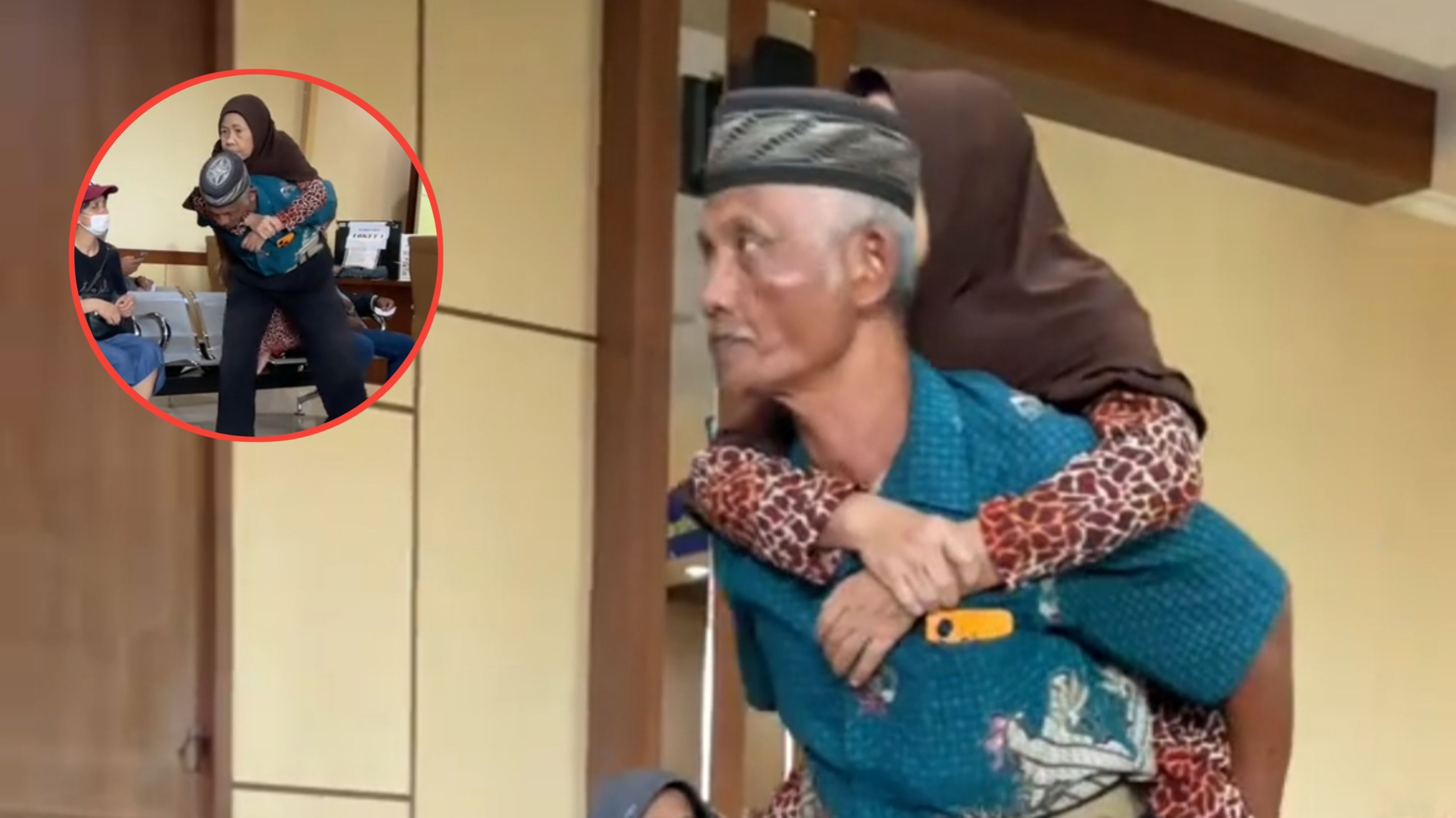 Kakek Ini Tunjukkan Cinta Tanpa Syarat, Rela Gendong Istri di Rumah Sakit