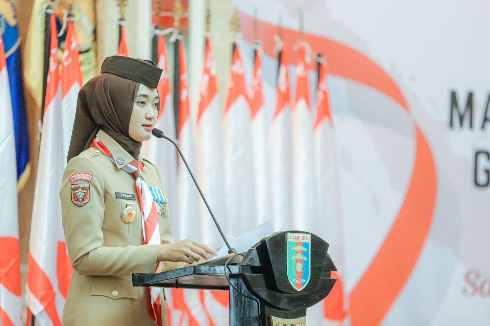 Wagub Lampung Jihan Nurlela Dilantik Jadi Ketua Kwarda Pramuka Lampung