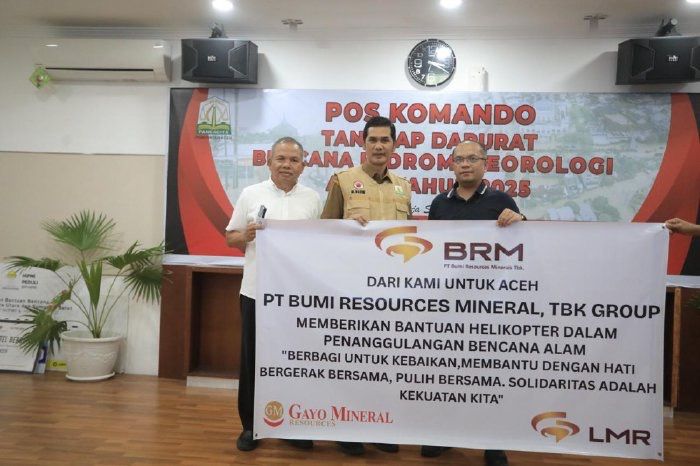 Bumi Resources Mineral Kirim Helikopter untuk Bantu Korban Banjir dan Longsor di Tanoh Gayo