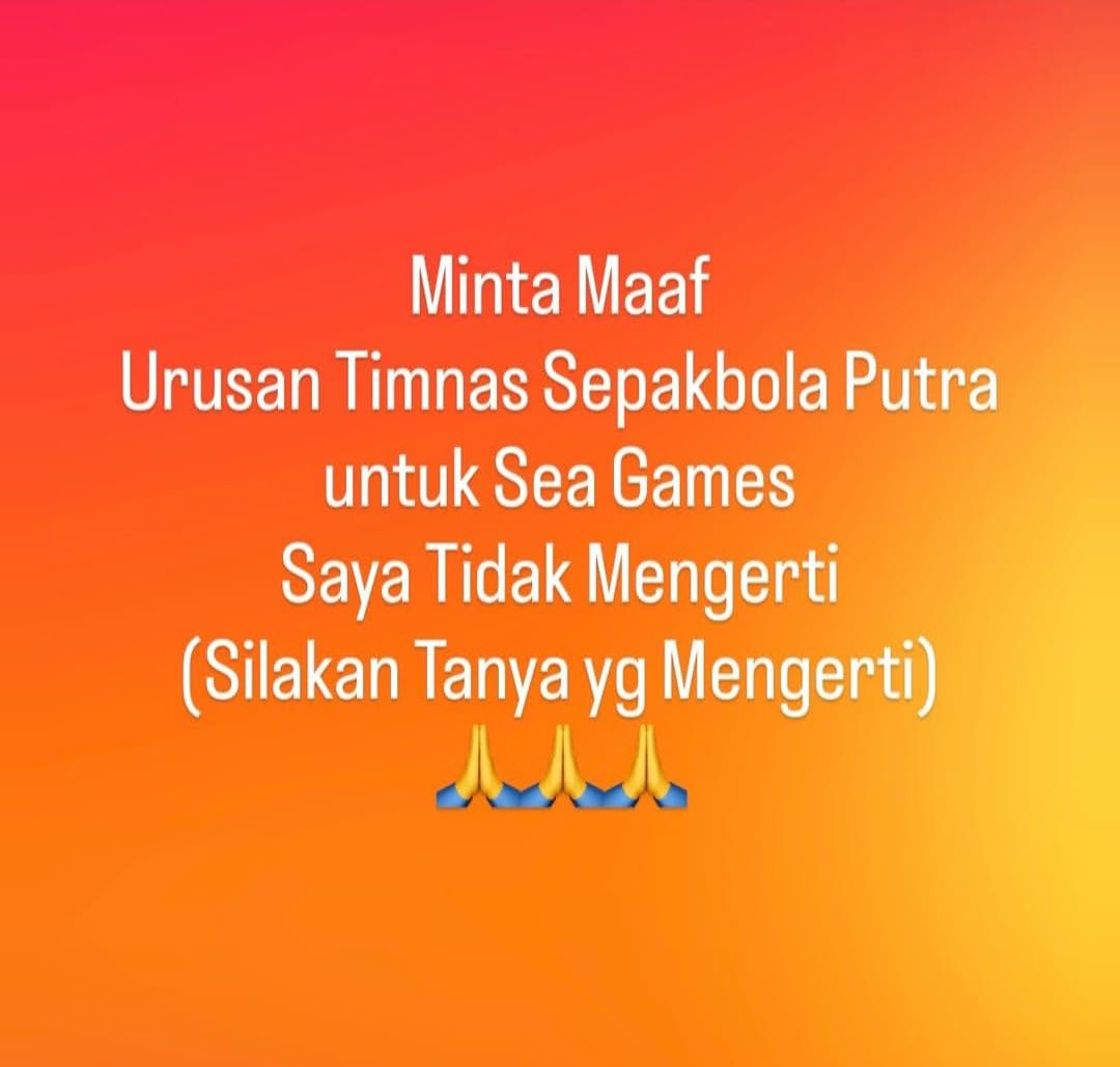 Timnas Indonesia U-22 Tersingkir dari SEA Games 2025, Arya Sinulingga: Silahkan Tanya yang Mengerti!