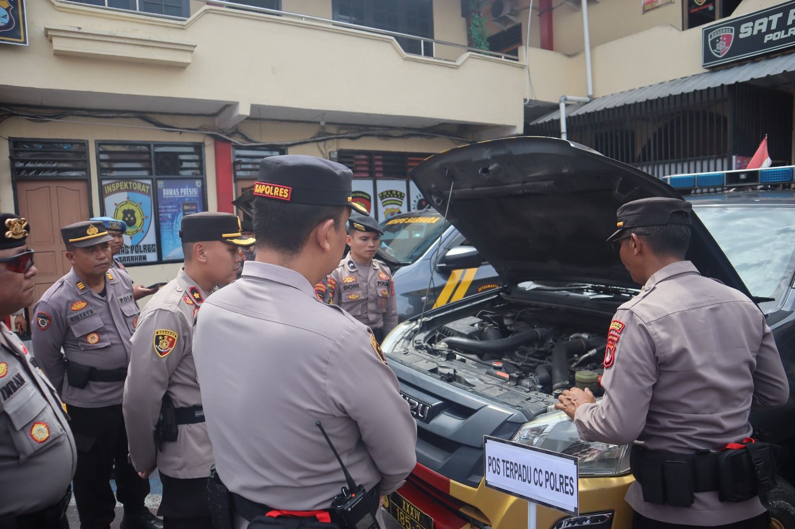 Polres Tarakan Laksanakan Apel Pengecekan Ranmor Dinas dan Kelengkapan Personel Jelang Nataru