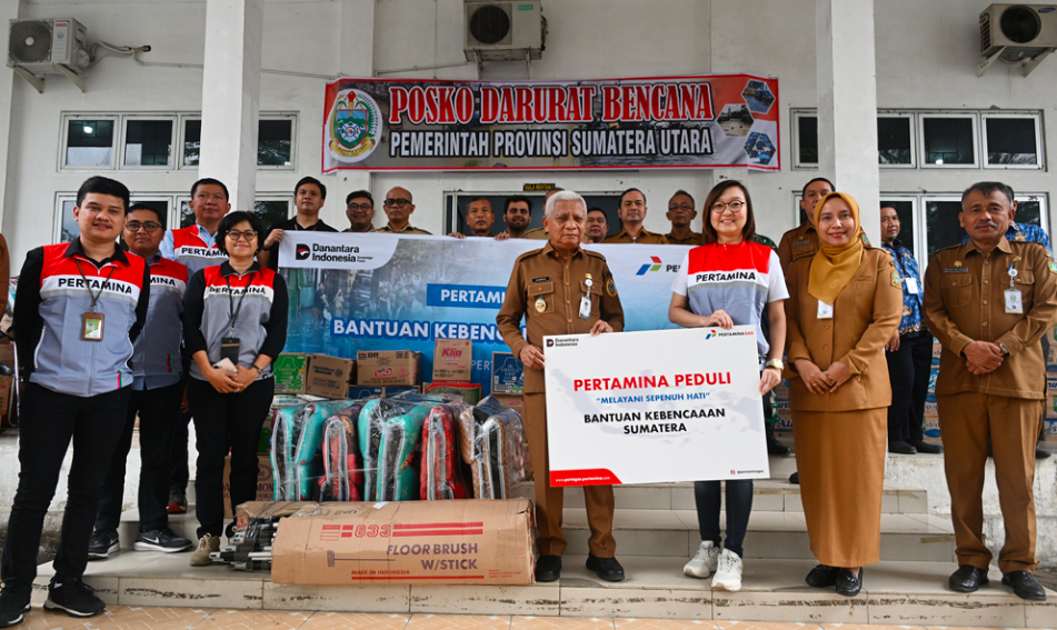 Wagub Sumut Terima Bantuan Pertagas, Logistik Terus Dikirim ke Wilayah Terdampak