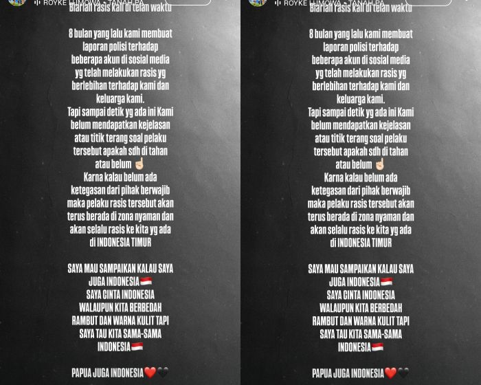 Dapat Serangan Rasis Usai Hampir Pukul Marc Klok, Yance Sayuri: Papua Juga Indonesia!