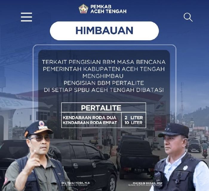 Cegah Kelangkaan BBM, Aceh Tengah Terapkan Batas Kuota Pertalite