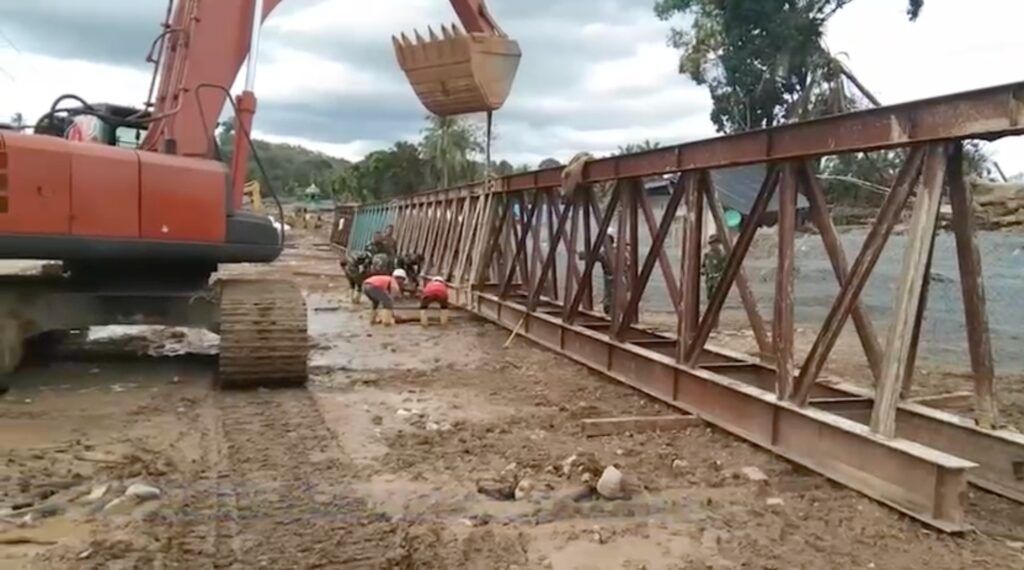 Pembangunan Jembatan Bailey di Desa Garoga Tapanuli Selatan Hampir Rampung 95 Persen