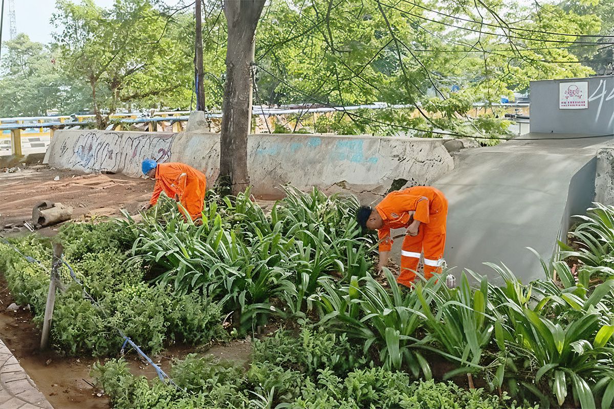 PPSU Rawa Badak Selatan Lakukan Penataan Taman Tablo