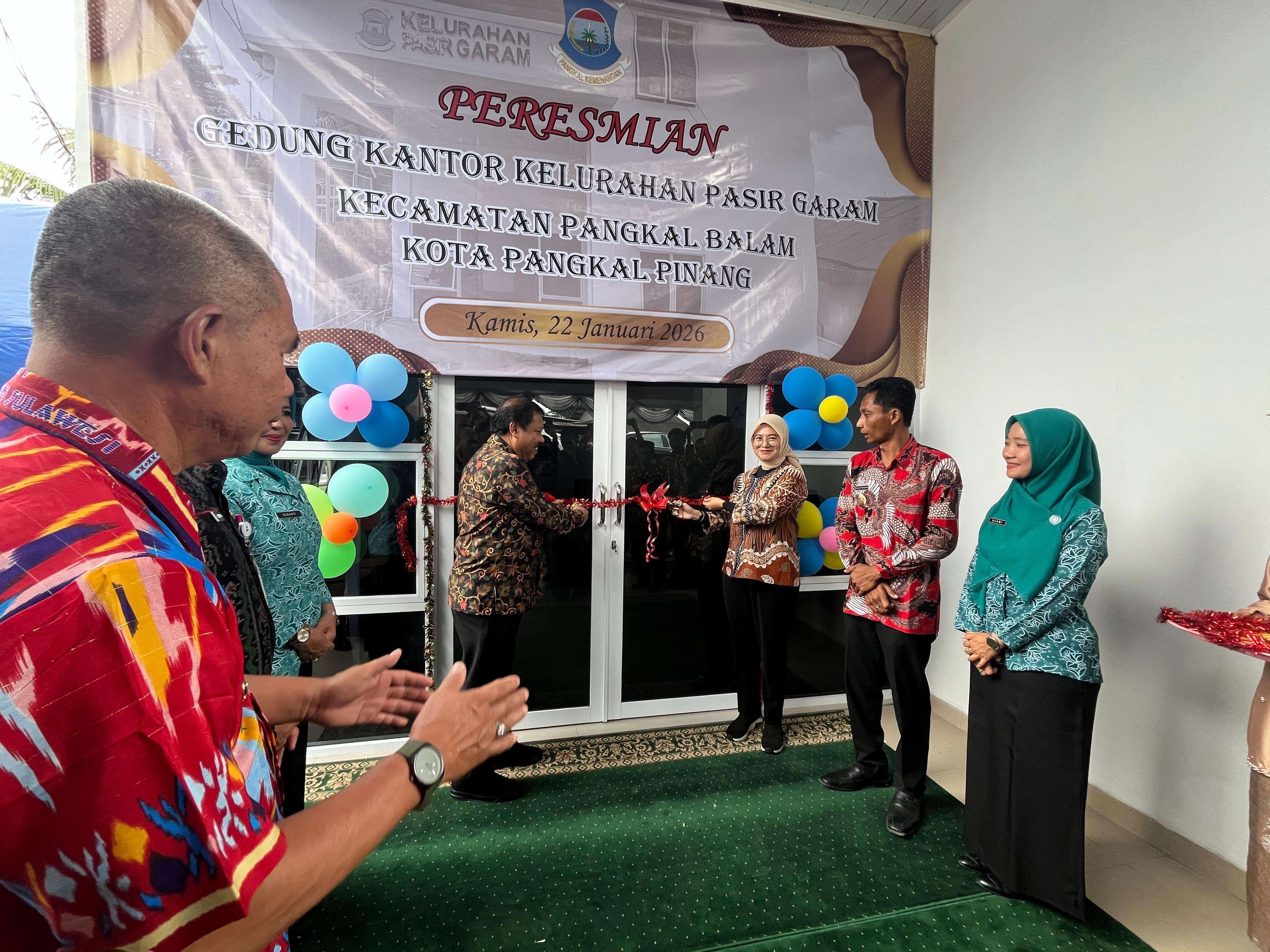 Wali Kota Pangkalpinang Resmikan Kantor Kelurahan Pasir Garam, Tingkatkan Kualitas Pelayanan Publik