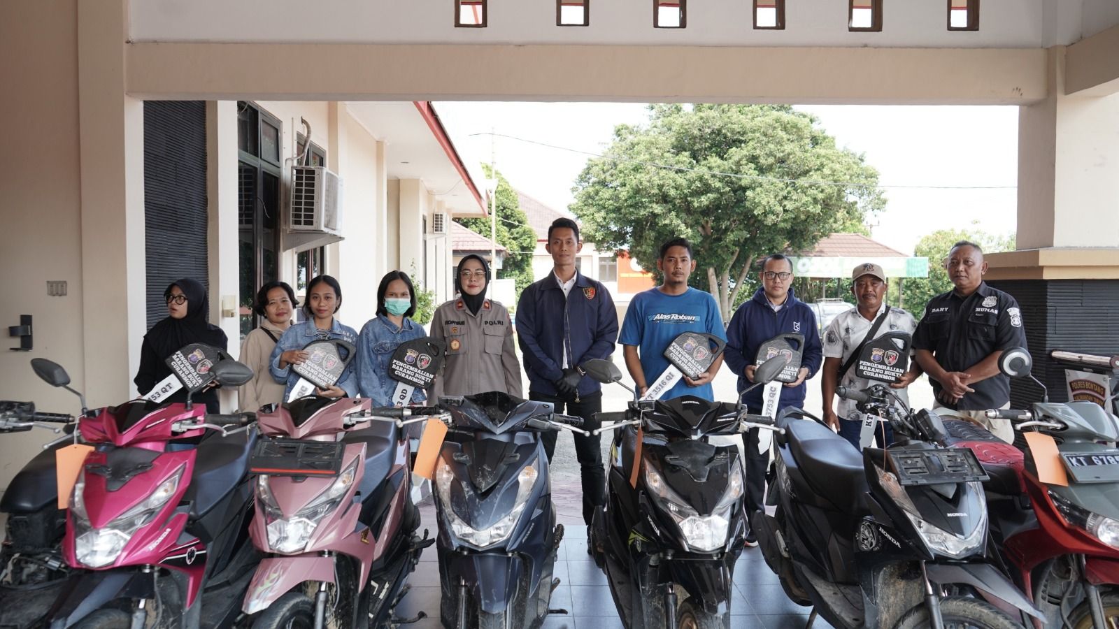 Polres Bontang Serahkan 7 Unit Motor Hasil Ungkap Kasus Curanmor Lewat Jalur Pinjam Pakai