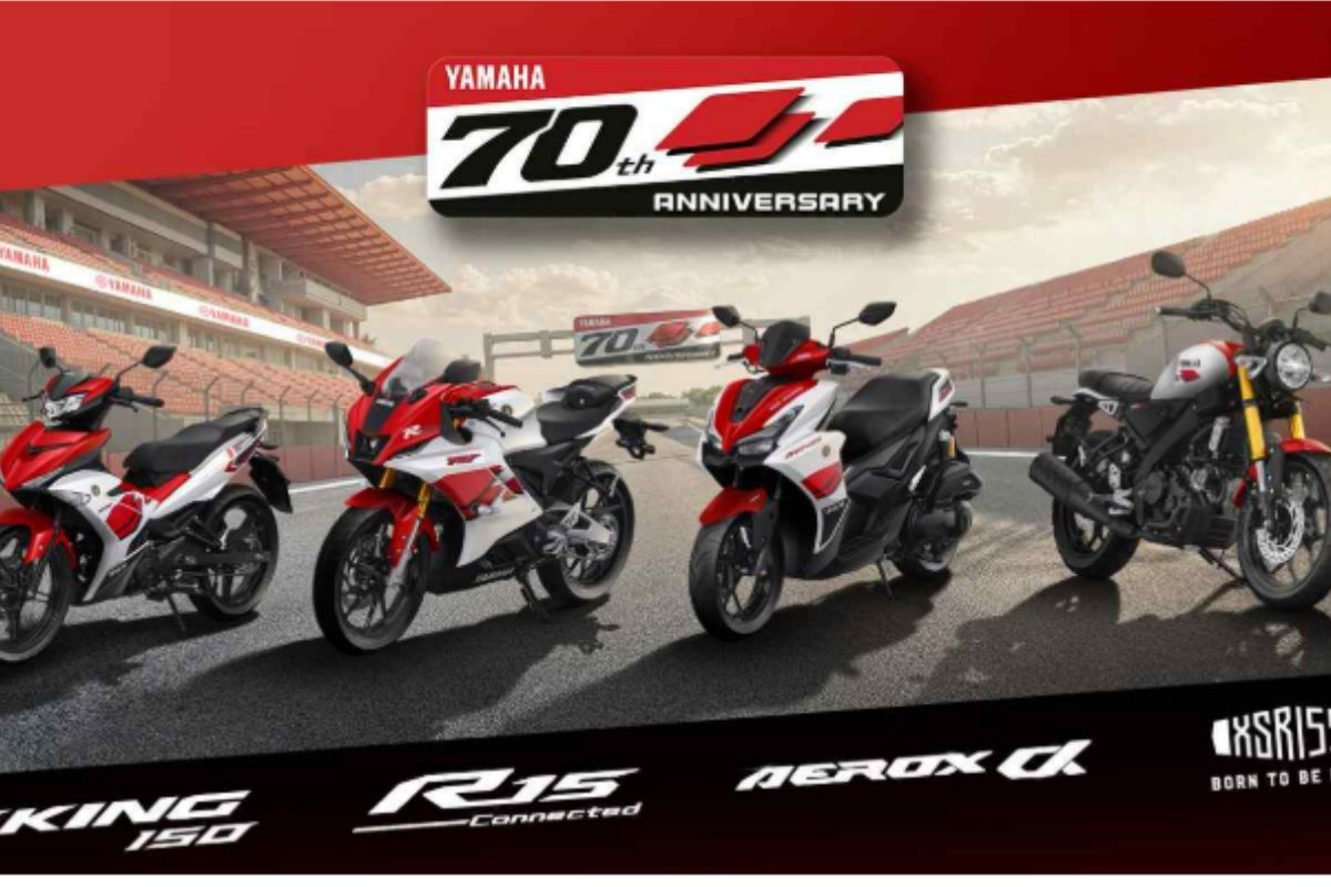Keren! Yamaha Resmi Luncurkan Aerox, MX-King, R15M dan XSR Livery Yamaha’s 70th Anniversary