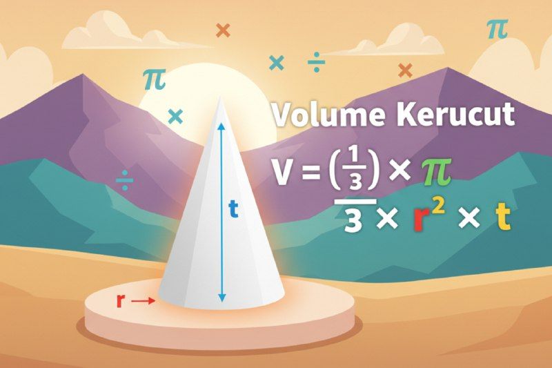 Rumus Volume Kerucut Lengkap dengan Contoh Perhitungan dan Soal
