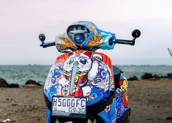 Nih Jadinya saat Grand Filano Hybrid Dimodif Sporty ala Helm Jepang