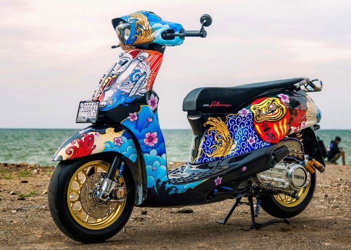 Nih Jadinya saat Grand Filano Hybrid Dimodif Sporty ala Helm Jepang