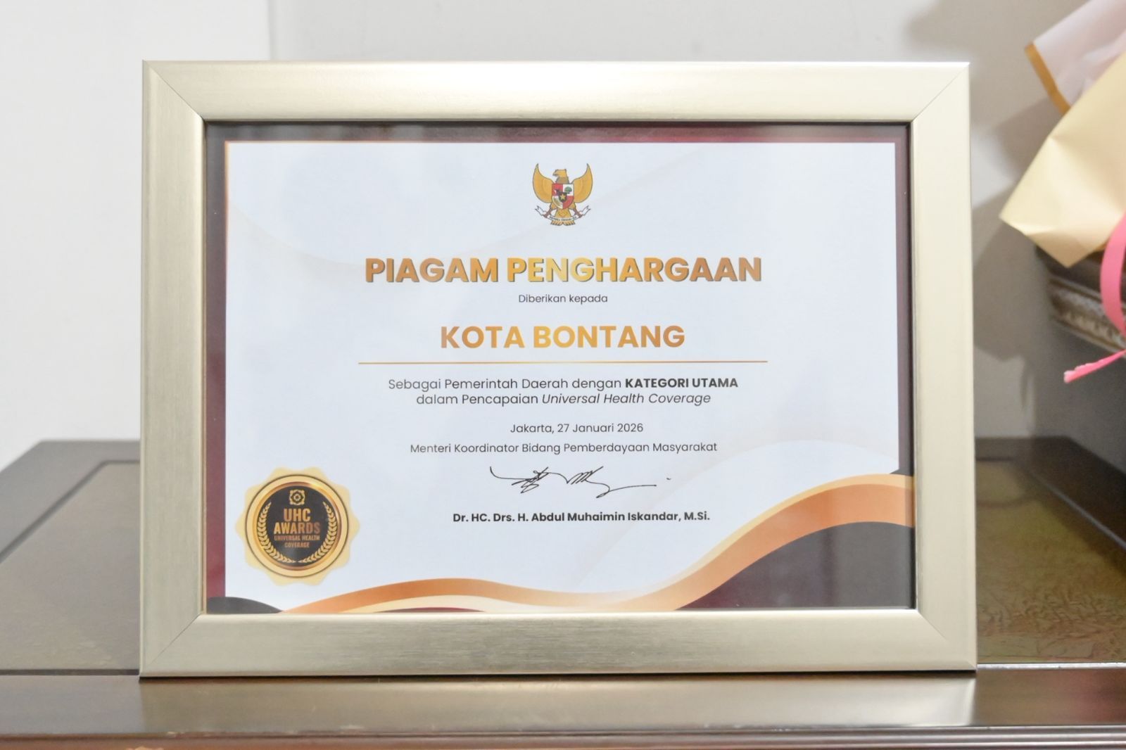 Layanan Kesehatan Bontang Kini Diakui Nasional Lewat UHC Award Utama
