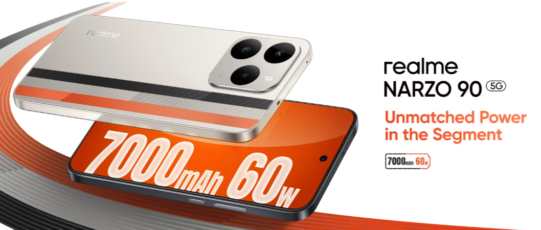 Realme Narzo 90 5G Flowing Silver Hadir Lebih Segar, dengan Spek Gahar Baterai 7000mAh