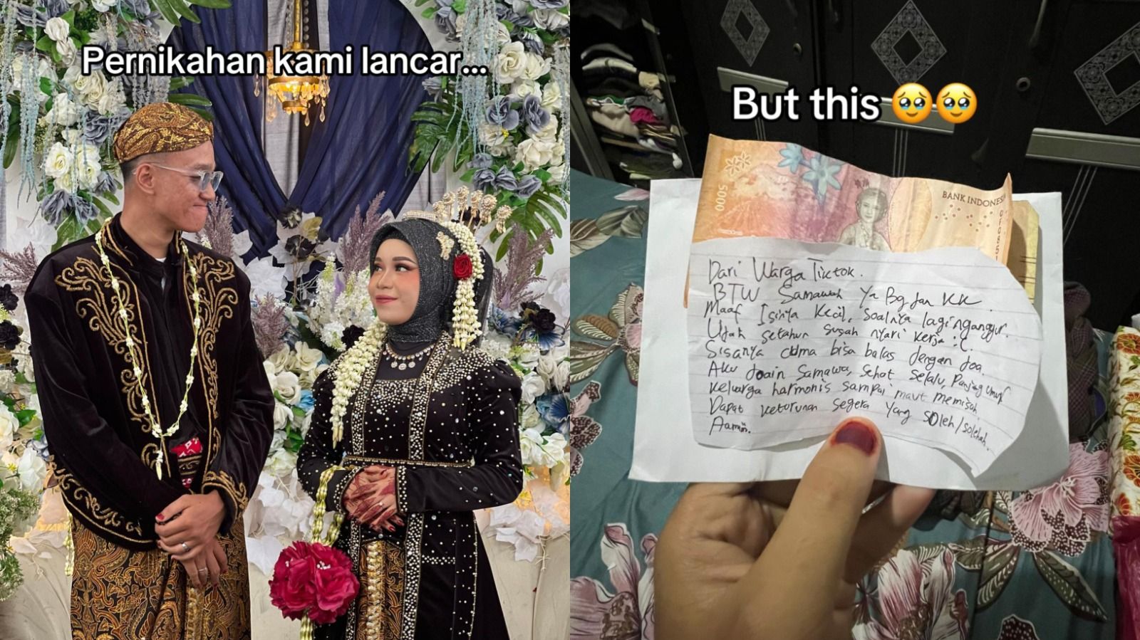 Undang Warga TikTok, Pasangan Pengantin Ini Terima Pesan Penuh Makna di Secarik Kertas
