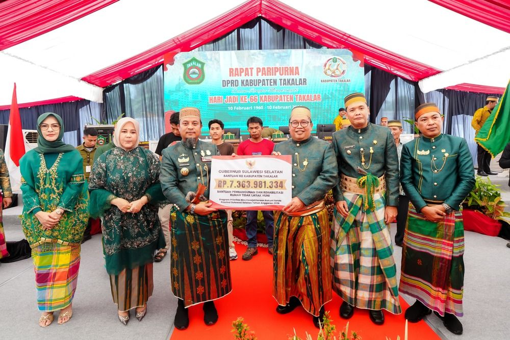 Gubernur Sulsel Kucurkan Kado untuk HUT ke-66 Takalar, Infrastruktur Jalan hingga Bantuan Sosial