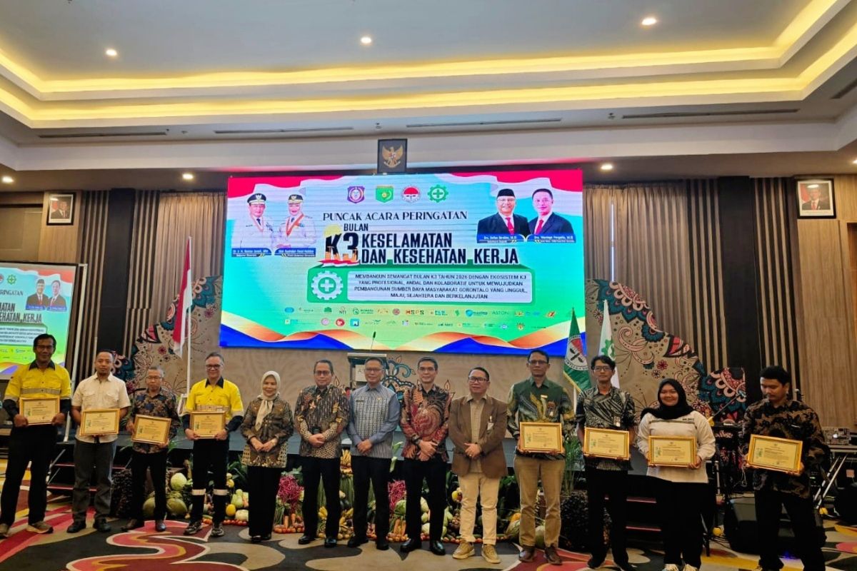 Peringatan Bulan K3 2026: Delapan Perusahaan di Gorontalo Raih Penghargaan Nihil Kecelakaan Kerja