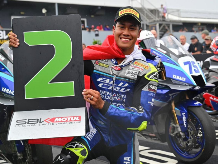 Sejarah! Start Terakhir, Aldi Satya Mahendra Finis Podium 2 di World Supersport Australia