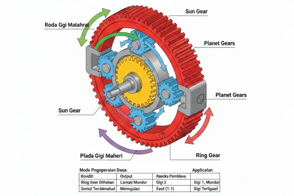 Apa itu Planetary Gear? Penjelasan Lengkap Fungsi dan Cara Kerja Transmisi Mobil