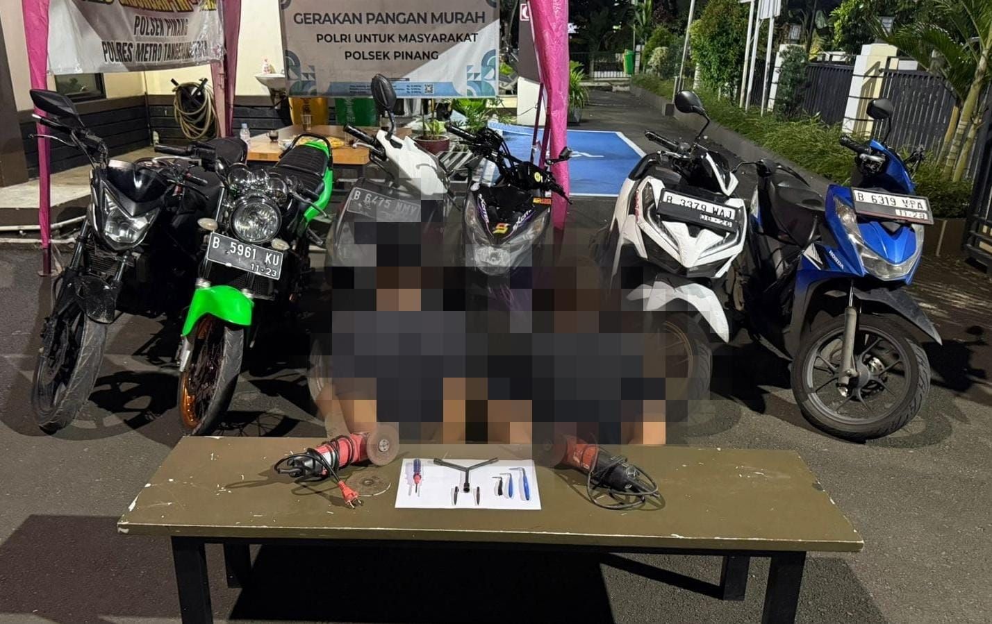 Patroli Sahur Polsek Pinang Ringkus Sindikat Curanmor
