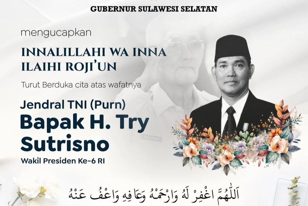 Wapres ke-6 RI Try Sutrisno Wafat di Usia 90 Tahun, Gubernur Sulsel Sampaikan Duka Mendalam
