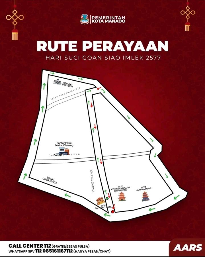 Besok! Rute dan Acara Cap Go Meh di Kampung Cina, Manado