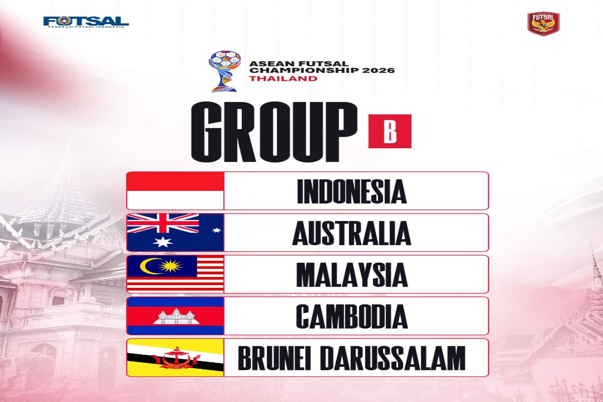 Timnas Futsal Indonesia Tergabung di Grup B Bersama Malaysia di ASEAN Futsal Championship 2026